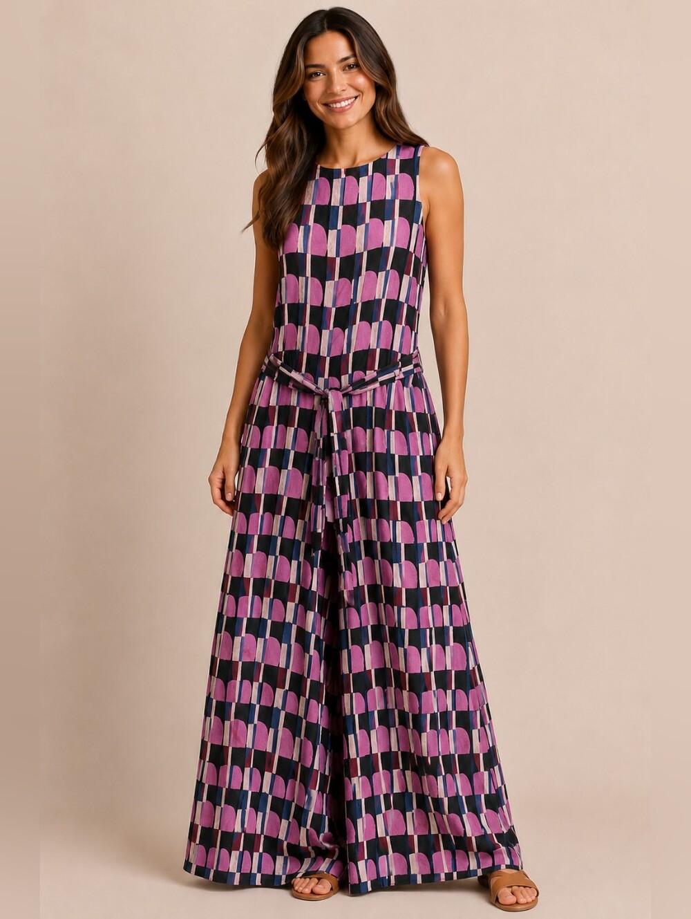 Mister Zimi Selma Jumpsuit | Geo Print Wide Leg Jumpsuit | AU 8 / US 4